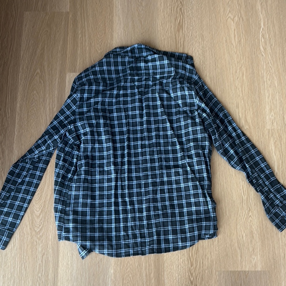 Banana Republic Black and Blue Plaid Shirt - Picture 5 of 6